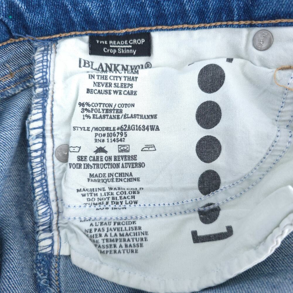 Blank NYC Womens The Reade Crop Mid Rise Raw Hem Skinny Jean |28 - Picture 9 of 13